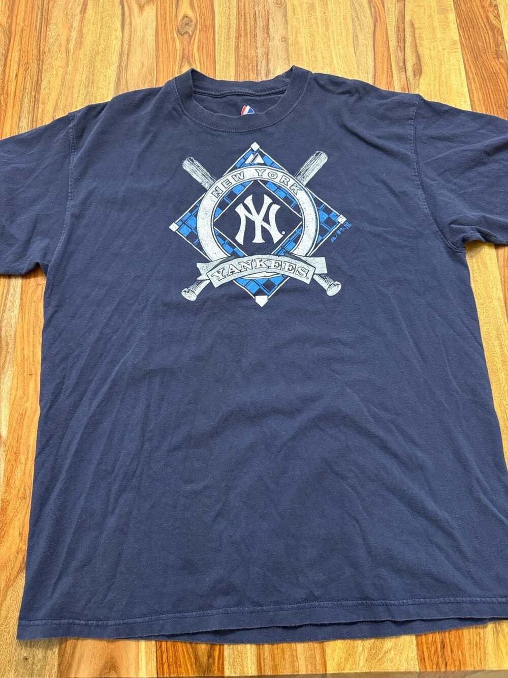 Majestic New York Yankees MLB Graphic T-Shirt Navy Blue Size XL